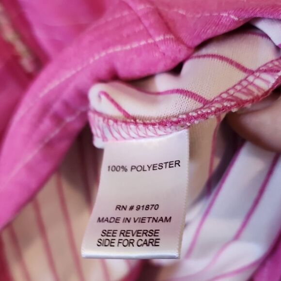 Pebble Beach Dry Luxe Performance Small Full Zip Pink Striped Zip-Up Jacket - Picture 4 of 4